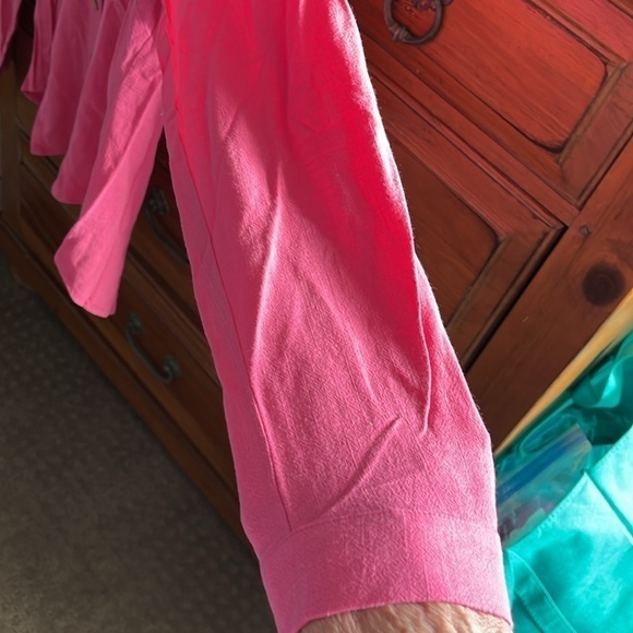 NWOT Zenana Pink Linen And Rayon Blouse Size XL - Picture 4 of 10